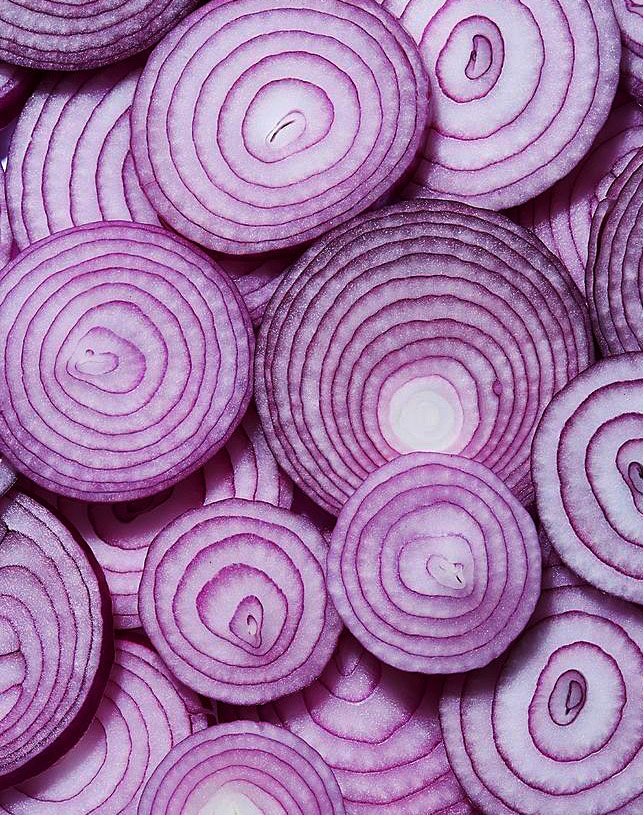 Close-up of freshly diced onion