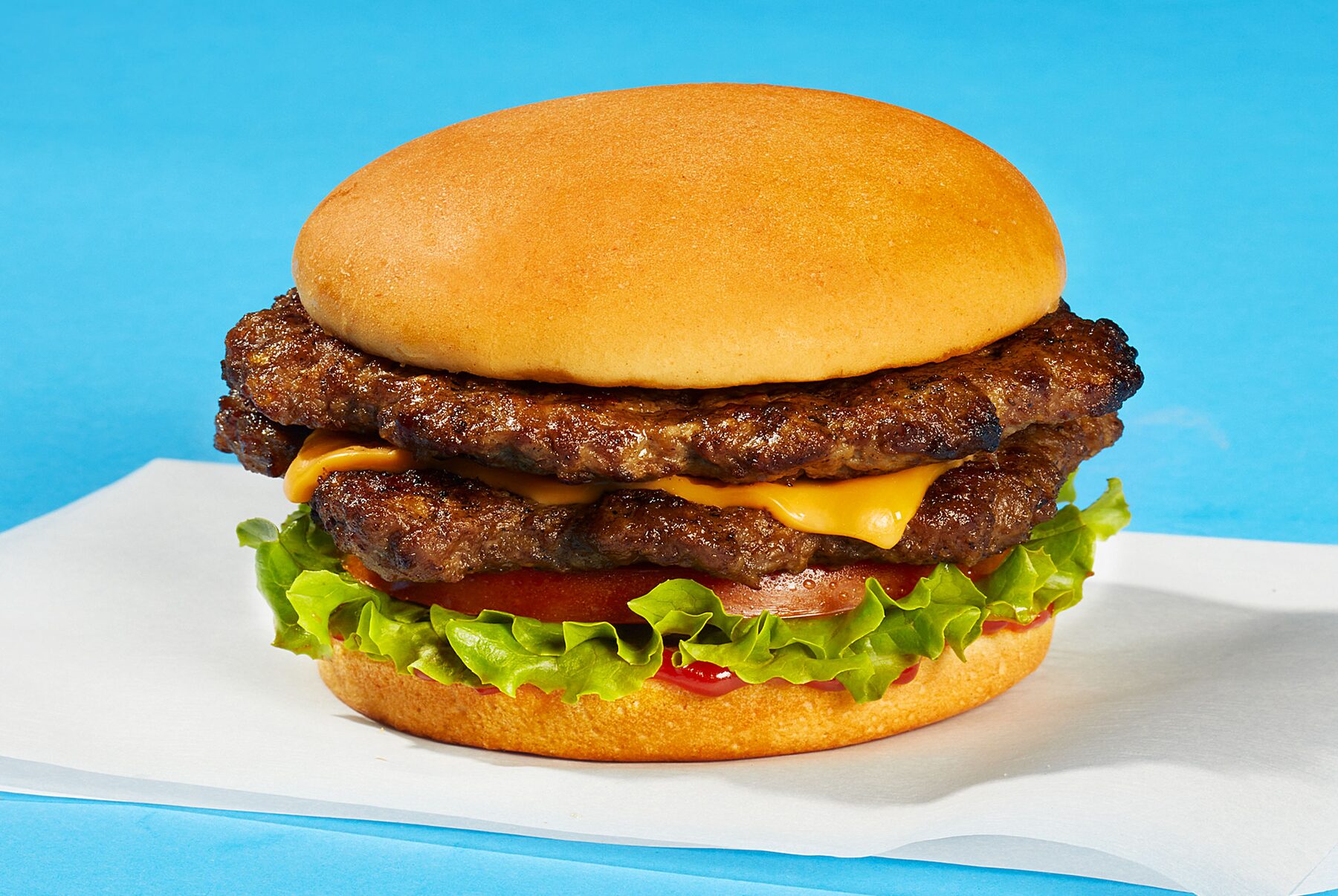 The Smashed Griller double smashed beef burgers for K-12 school nutrition