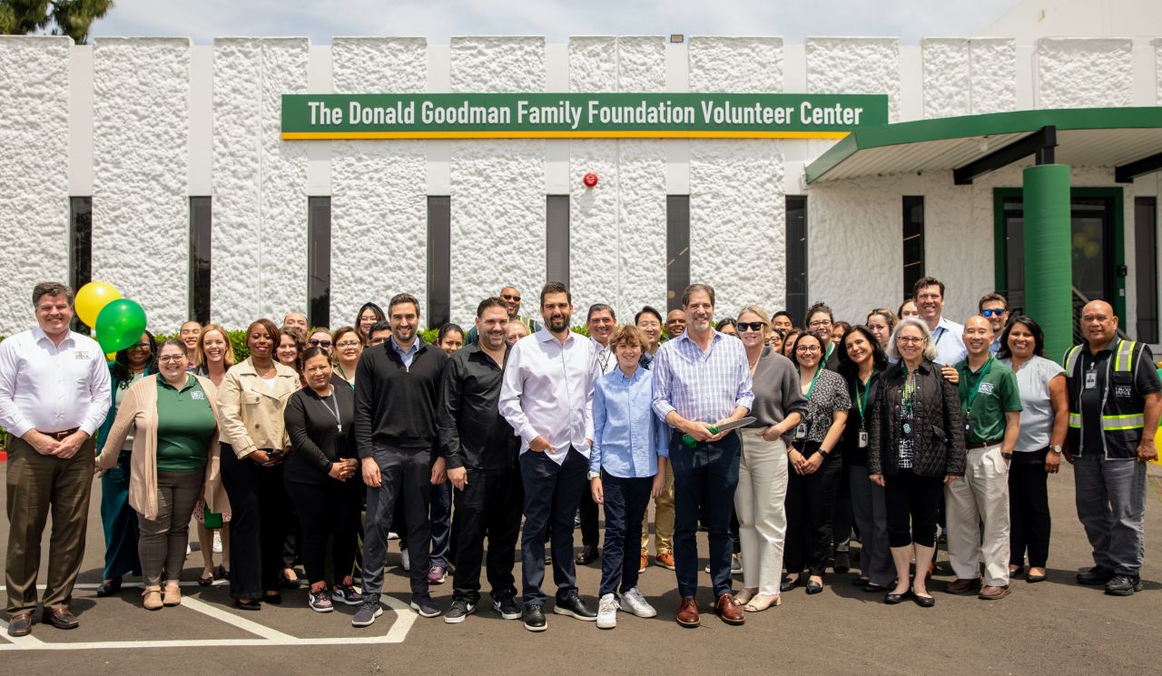 Ribbon-cutting at the Donald Goodman Family Foundation Volunteer Center at the LA Regional Food Bank