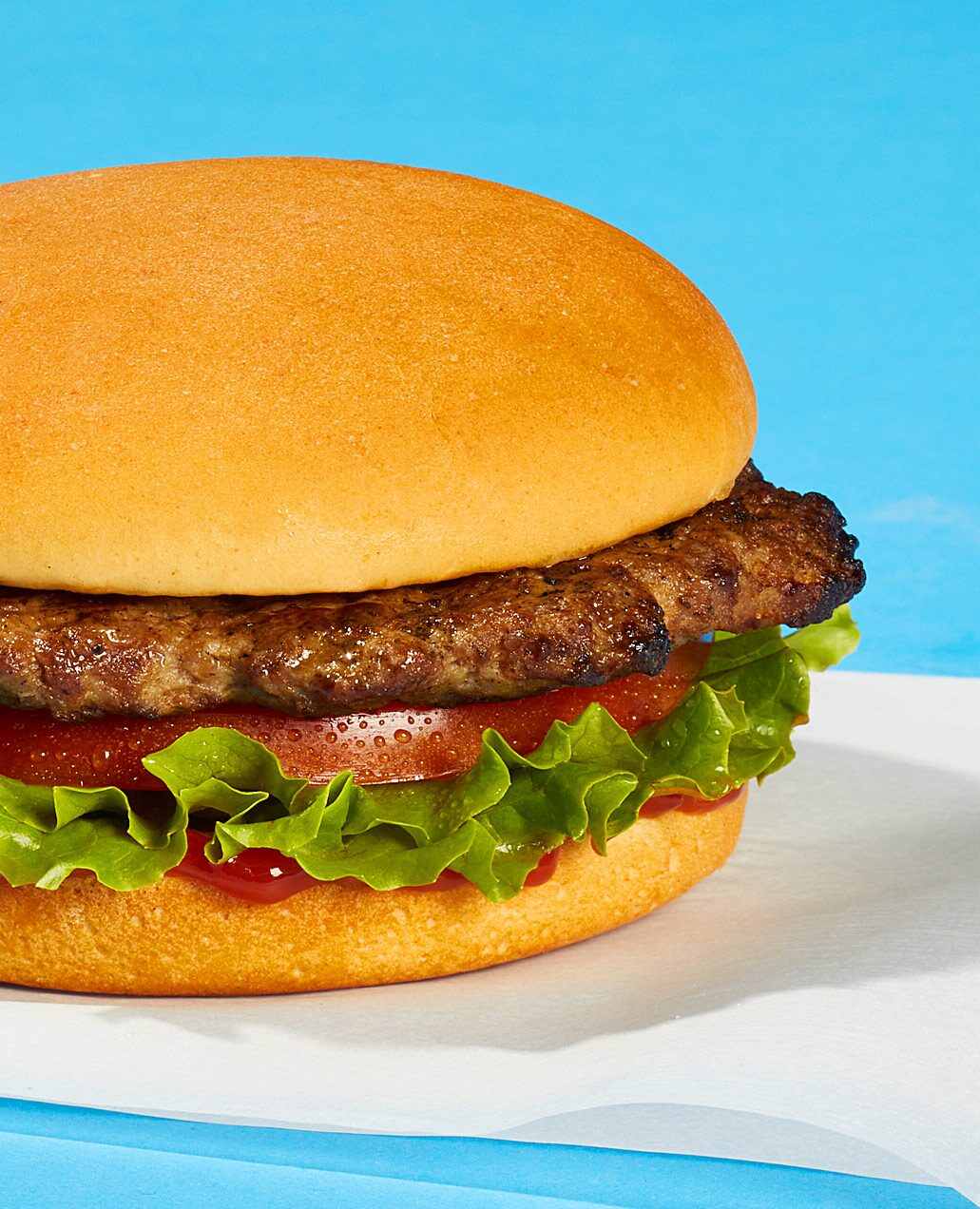 Don Lee Farms flame-grilled burger for K-12 school meal programs